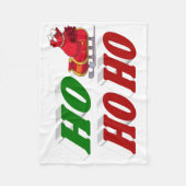 ホーホーホーホーホーサンタズライクリスマスタイポグラフィ フリースブランケット (正面)