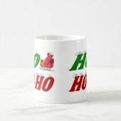 ホーホーホーホーホーサンタズライクリスマスハーフタイポグラフィ コーヒーマグカップ (中央)