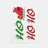 ホーホーホーホーホーサンタレー赤い緑のスクリプト フリースブランケット (正面)