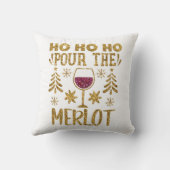 ホーホーホーホーホーホープザメルロクリスマス金ゴールドグリッター クッション (裏面)