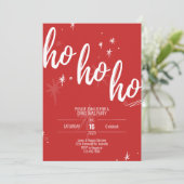 ホーホーホー クリスマスパーティー招待状 モダン レッド 招待状 (スタンド正面)
