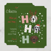 ホーホーホー グレートデーン メリークリスマス 招待状 (正面/裏面)
