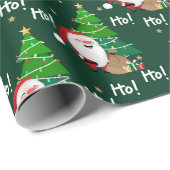 ホーホーホー サンタとクリスマスツリー ラッピングペーパー (ロールコーナー)