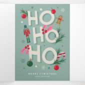 ホーホーホー ハoliday  チアー 三つ折りクリスマスカード (内部中)