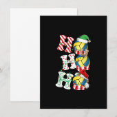 ホーホーホー バレーボール ライト サンタ ハット トナカイ エルフ 招待状 (正面/裏面)