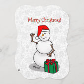 ホーホーホー!メリークリスマス サンタ きつい雪だるま シーズンカード (正面/裏面)