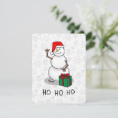 ホーホーホー!メリークリスマス サンタ きつい雪だるま シーズンカード (スタンド正面)