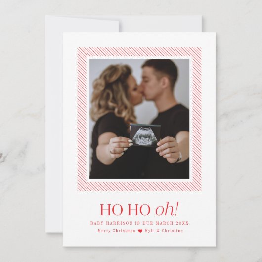 ホーホーホー！妊娠発表クリスマスカード シーズンカード (正面)