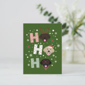 ホーホーラブラドールリトリエバーメリークリスマス ポストカード (スタンド正面)