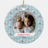 ホーホー格言ビッグブラザー写真として第1回クリスマス セラミックオーナメント (裏面)