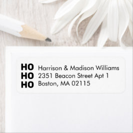 ホーホー白黒クリスマス差出人住所 ラベル