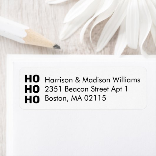 ホーホー白黒クリスマス差出人住所 ラベル (インサイチュ)