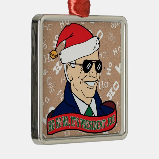 ホーホー社長ジョーバイデン氏イン・シェーズ・クリスマス メタルオーナメント (右)