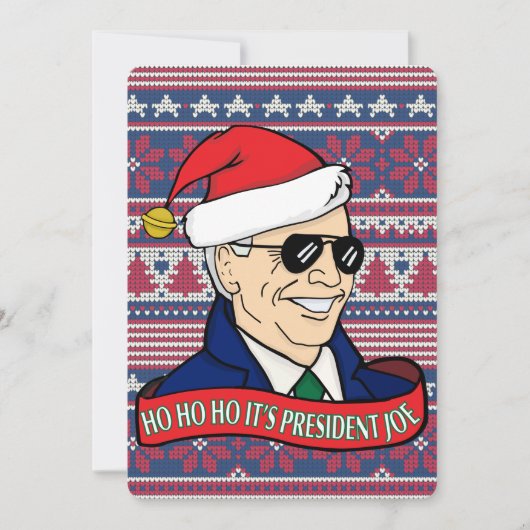 ホーホー社長ジョーフラットおもしろいバイデン氏クリスマス シーズンカード (正面)