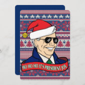 ホーホー社長ジョーフラットおもしろいバイデン氏クリスマス シーズンカード (正面/裏面)