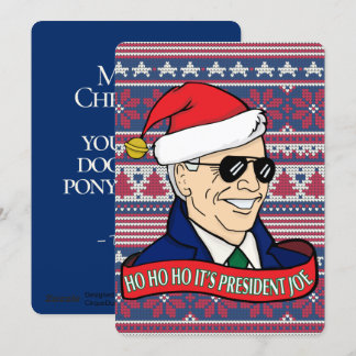 ホーホー社長ジョーフラットおもしろいバイデン氏クリスマス シーズンカード