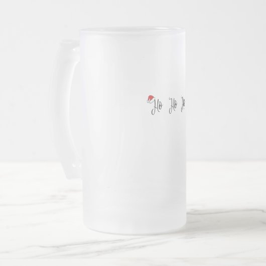 ホーホー赤いサンタハットを着て フロストグラスビールジョッキ (正面左)