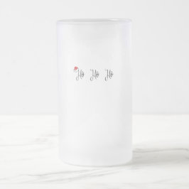 ホーホー赤いサンタハットを着て フロストグラスビールジョッキ