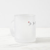 ホーホー赤いサンタハットを着て フロストグラスマグカップ (正面左)