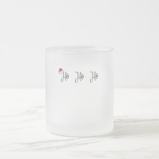 ホーホー赤いサンタハットを着て フロストグラスマグカップ (中央)