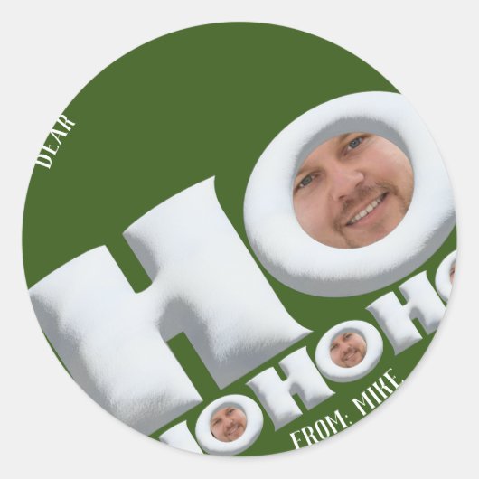 ホーホー！パパおもしろい顔ホリデーのギフトシール ラウンドシール (正面)