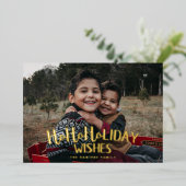 ホーホー ホリデー ウィッシュ クリスマス ホイル ホリデー カード (立ち正面)