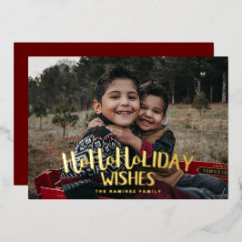 ホーホー ホリデー ウィッシュ クリスマス ホイル ホリデー カード