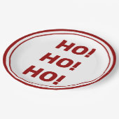 ホーホー！ホワイトレッドホリデークリスマス ペーパープレート (アングル)