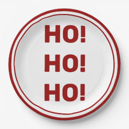 ホーホー！ホワイトレッドホリデークリスマス ペーパープレート