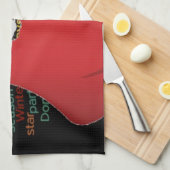 ホーホー!メリークリスマスの贈り物とお正月 キッチンタオル (四つ折り)