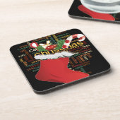 ホーホー!メリークリスマスの贈り物とお正月 コースター (左側)