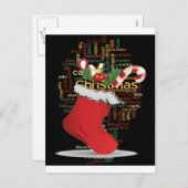 ホーホー!メリークリスマスの贈り物とお正月 シーズンポストカード (正面/裏面)