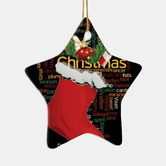 ホーホー!メリークリスマスの贈り物とお正月 セラミックオーナメント (右)