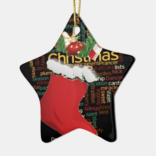 ホーホー!メリークリスマスの贈り物とお正月 セラミックオーナメント (左)