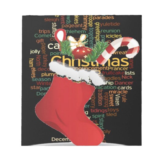 ホーホー!メリークリスマスの贈り物とお正月 ノートパッド (正面)