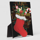 ホーホー!メリークリスマスの贈り物とお正月 フォトプラーク (側面)