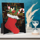 ホーホー!メリークリスマスの贈り物とお正月 フォトプラーク (側面)