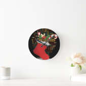 ホーホー!メリークリスマスの贈り物とお正月 ラウンド壁時計 (ホーム)