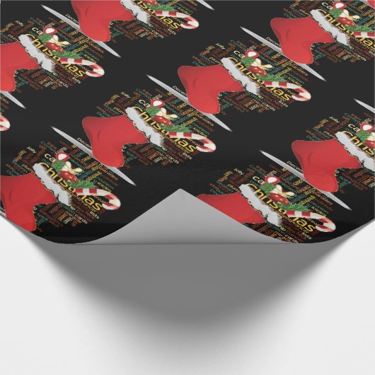 ホーホー!メリークリスマスの贈り物とお正月 ラッピングペーパー (角)