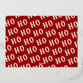 ホーホー |モダンタイポグラフィのクリスマス実在写真 箔シーズンカード (裏面)