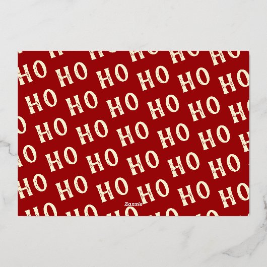 ホーホー |モダンタイポグラフィのクリスマス実在写真 箔シーズンカード (裏面)