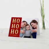 ホーホー |モダンタイポグラフィのクリスマス実在写真 箔シーズンカード (正面)