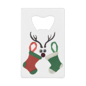 ホーホー！思いやりに満ちた素敵なクリスマスの日を過ごす クレジットカード栓抜き (正面)