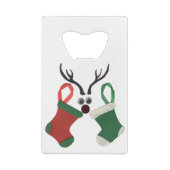 ホーホー！思いやりに満ちた素敵なクリスマスの日を過ごす クレジットカード栓抜き (裏面)