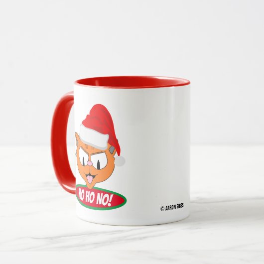 ホーホー!皮肉なアンチホリデーマンガキャットマグ マグカップ (正面左)
