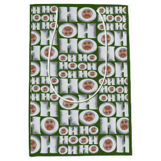 ホーホー！私からのギフト！顔ラッピング紙 ミディアムペーパーバッグ