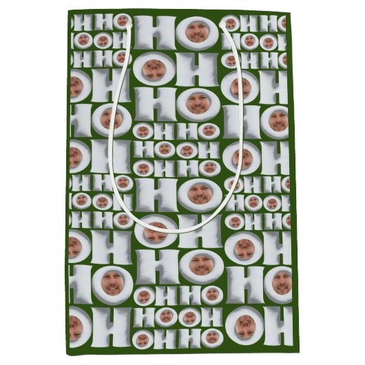 ホーホー!私からのギフト!顔ラッピング紙 ミディアムペーパーバッグ (正面)