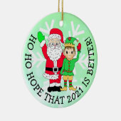 ホーホー、2021年はもっと良いクリスマスになりますように セラミックオーナメント (右)