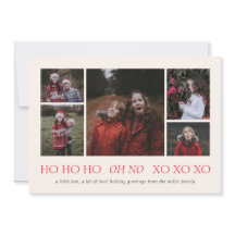 ホーホーHO XO XO XO Belated Holiday Photo Card