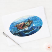 ホーマーのガルフストリームが再訪 楕円形シール (封筒)